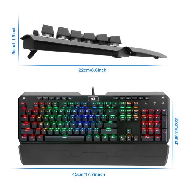 Redragon K555RGB Ergonomic Wired Mechanical Gaming Keyboard with RGB LED Backlighting and Full Anti-Ghosting – Bild 6