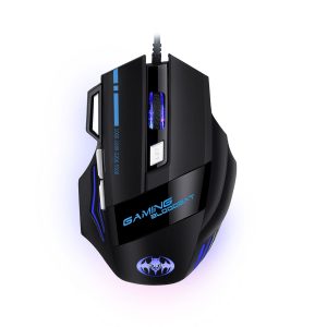8-Button USB Wired Optical Gaming Mouse with Breathing LED Illumination and Rapid-Fire Button