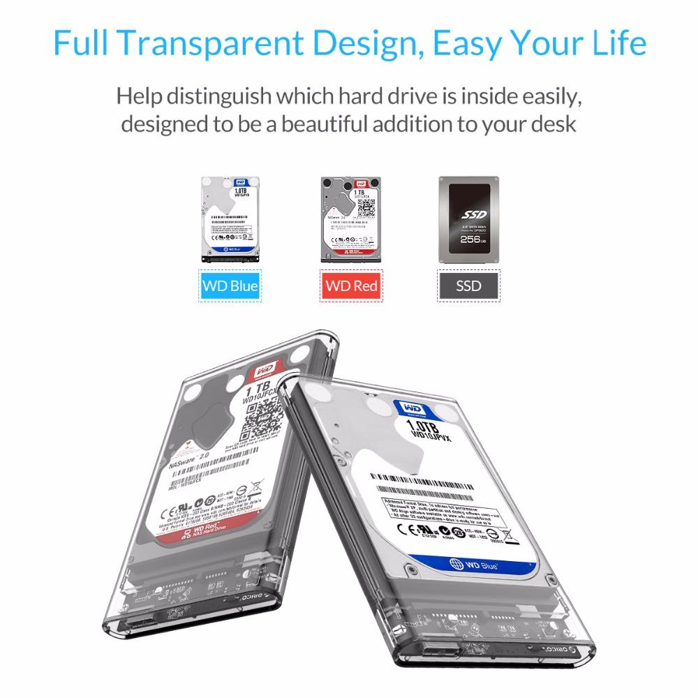 ORICO 2.5-Inch USB 3.0 SATA III HDD/SSD Enclosure with UASP Support, Tool-Free Design – Bild 4