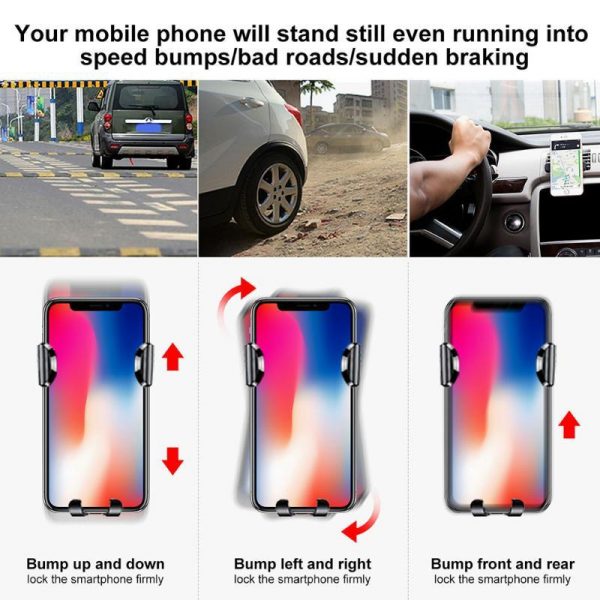 Baseus Automatic Clamping Car Phone Holder with Suction Mount – Compatible with iPhone X/8/8 Plus, Samsung S8, Xiaomi, and LG – Bild 7