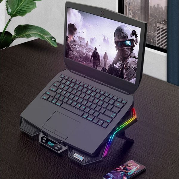 6-Fan RGB Gaming Laptop Cooling Pad with Dual USB Ports and Adjustable Stand for 12-17 Inch Notebooks – Bild 5