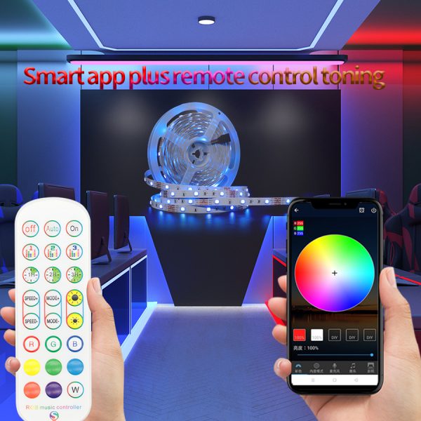 5050 RGB WiFi LED Light Strip Kit with Music Sync, App, Voice, and Sound Control, 12V – Bild 2