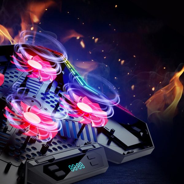 6-Fan RGB Gaming Laptop Cooling Pad with Dual USB Ports and Adjustable Stand for 12-17 Inch Notebooks – Bild 4