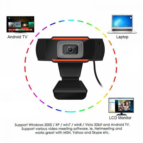 HD USB Webcam 480P with Built-in Microphone for PC, Laptop Video Recording and Skype Calls – Bild 3